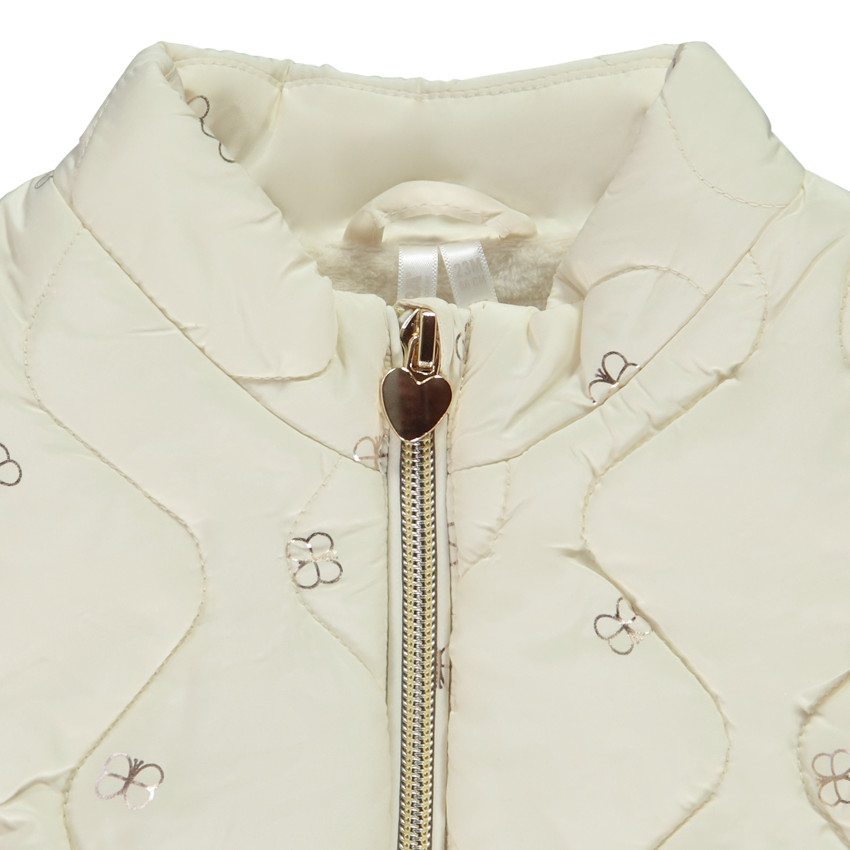 Chaleco acolchado sin mangas con estampado de mariposas brillantes para bebé niña 