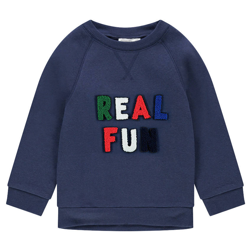 Sudadera de felpa con letras adhesivas de rizo 
