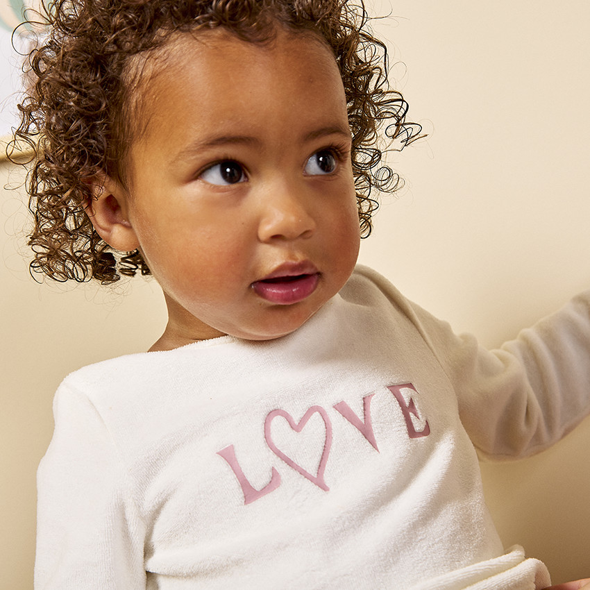 Pijama largo de 2 piezas de terciopelo para bebé niña 