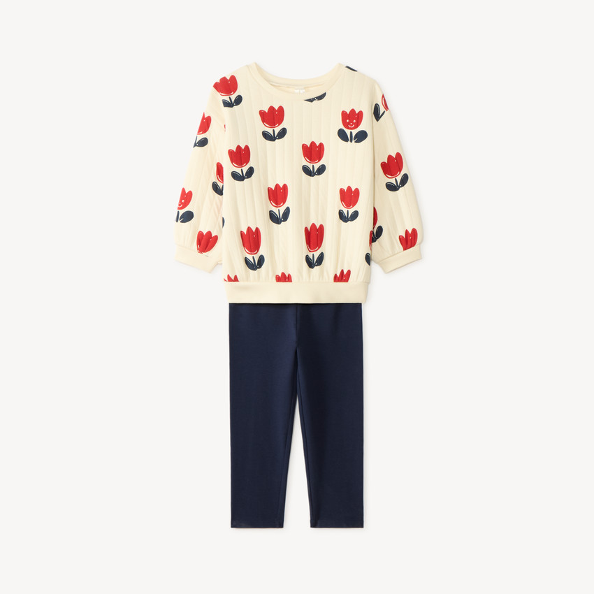 Conjunto de chándal con diseño de tulipanes para niña bebé 