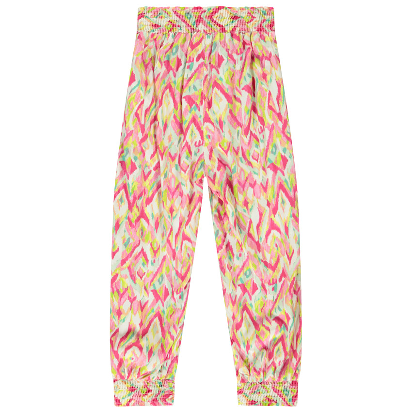 Pantalón corto fluido con nudo y estampado étnico para niña 