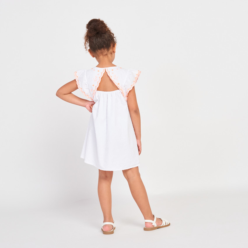 Vestido de manga corta en plumetis para niña  Additional Vestido de manga corta en plumetis para niña