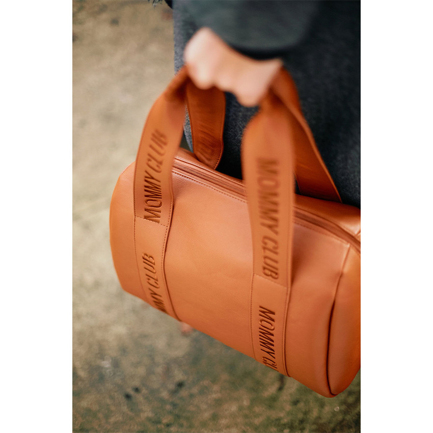 Bolso cambiador Mommy Club Signature de cuero vegano marrón 