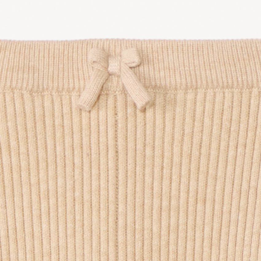 Calzoncillo largo acanalado liso para bebé niña 