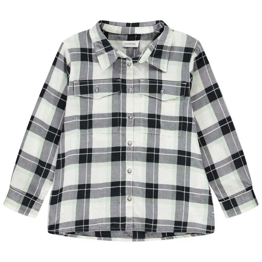Camisa de cuadros de manga larga para niña 