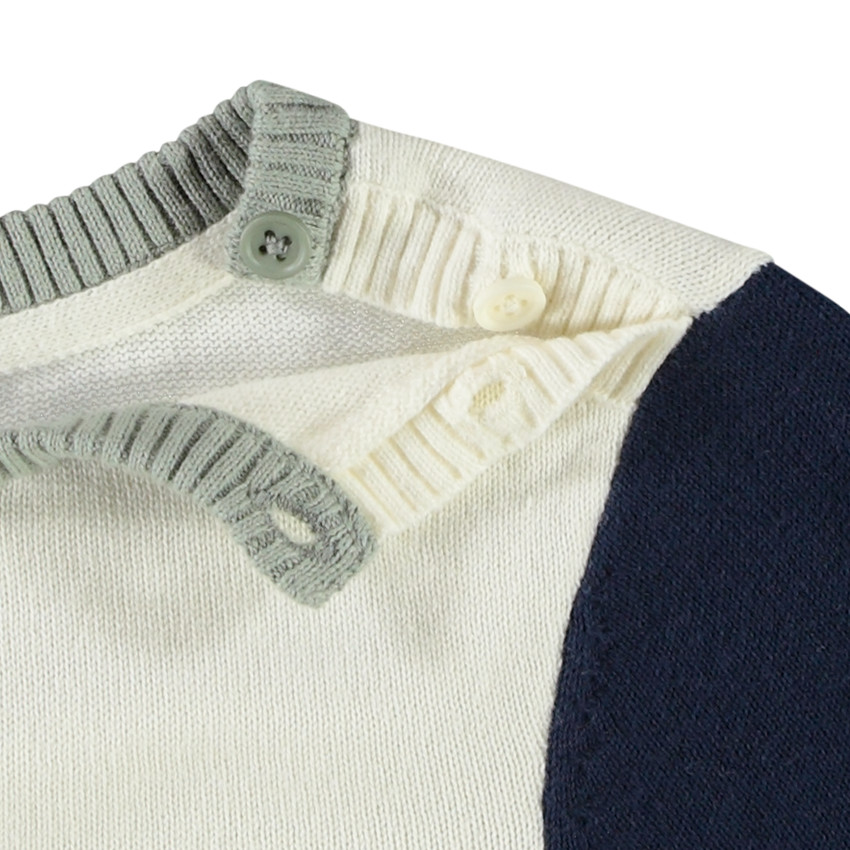Jersey de punto divertido efecto color block para bebé niño 