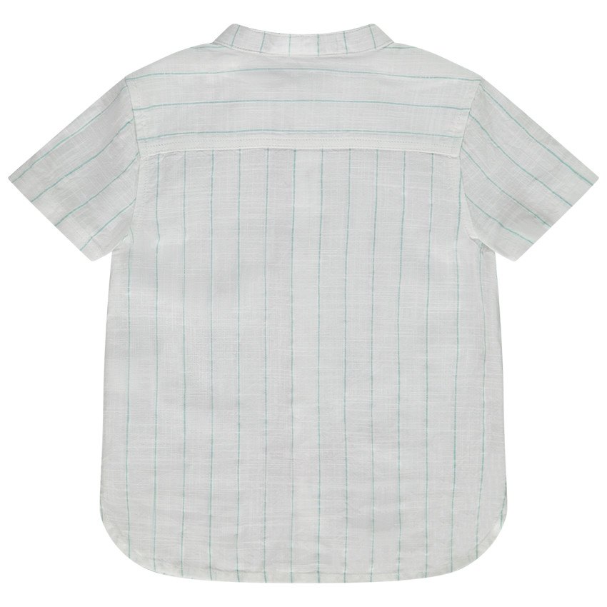 Camisa de manga corta a rayas con cuello mao para bebé niño 