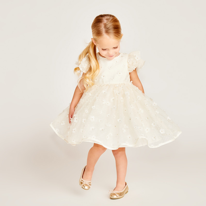 Ropa de manga corta con mariposas y flores 3D para niña bebé 