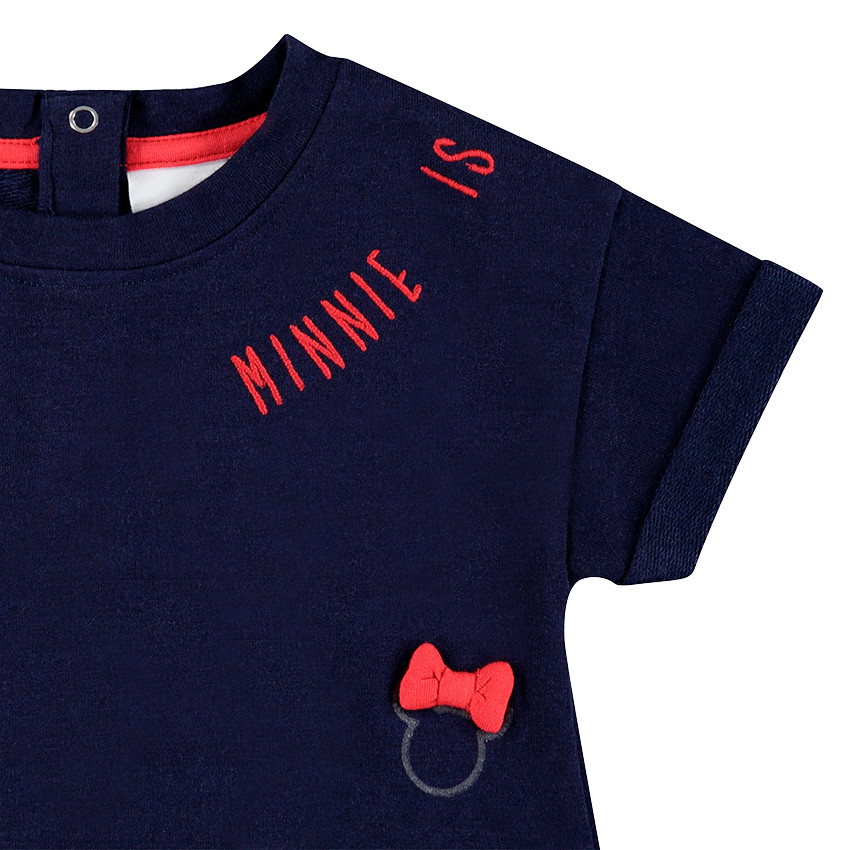 Vestido de manga corta con efecto 2 en 1 de estilo marinero con estampados Minnie ©Disney 