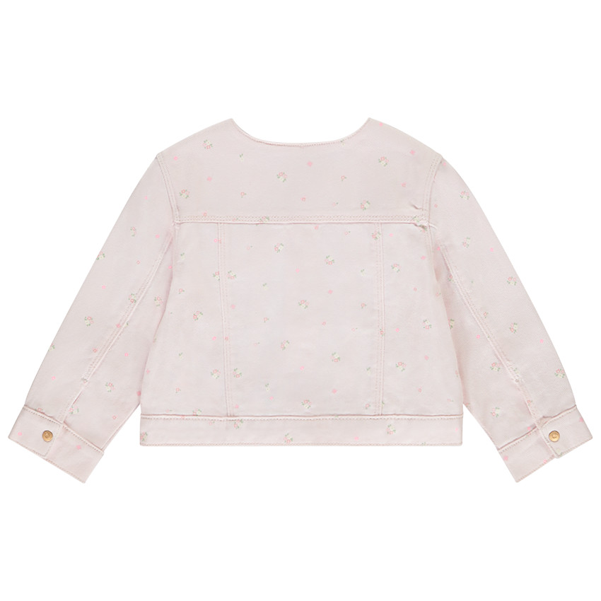 Chaqueta de mezclilla con estampado floral para bebé niña 