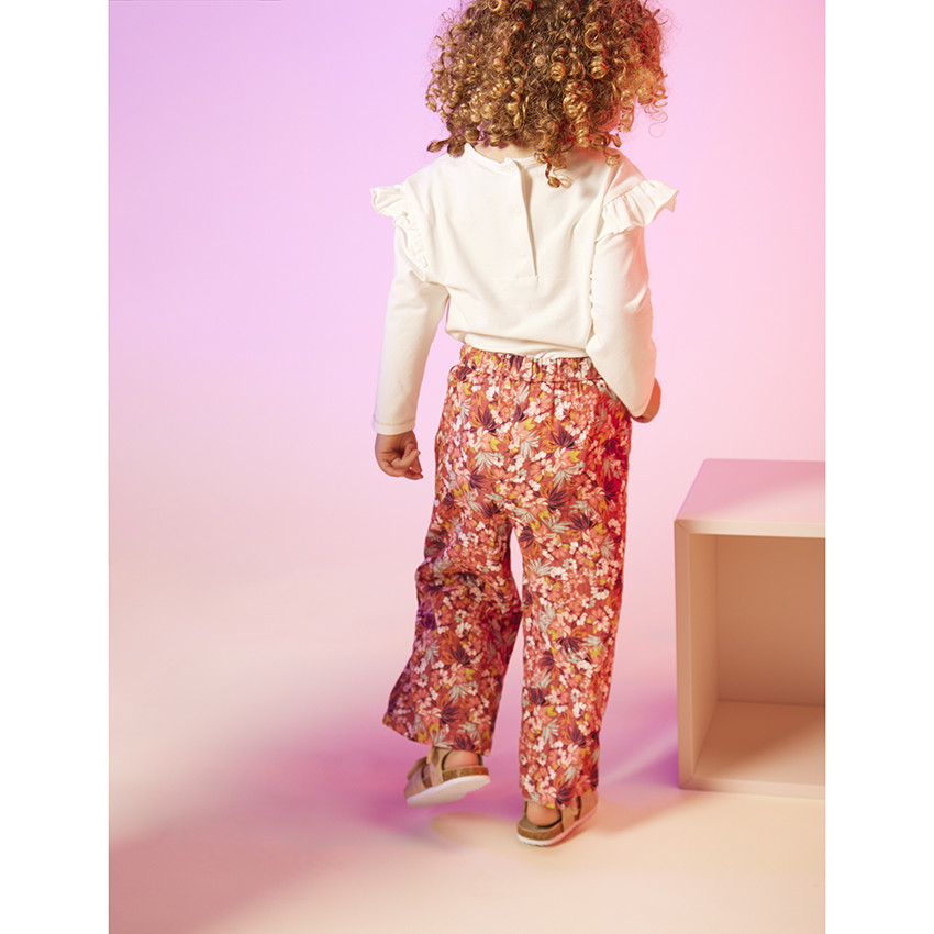 Pantalón fluido estampado floral para bebé niña 