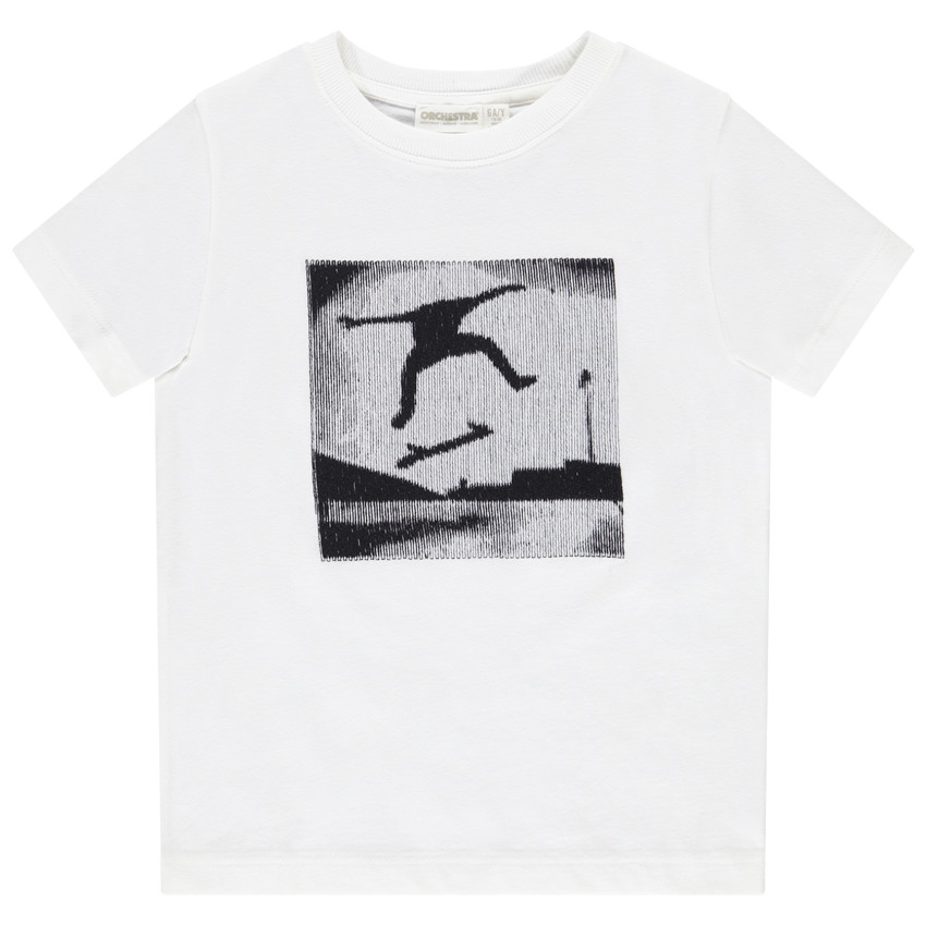 Camiseta de manga corta con bordado realista para niño 