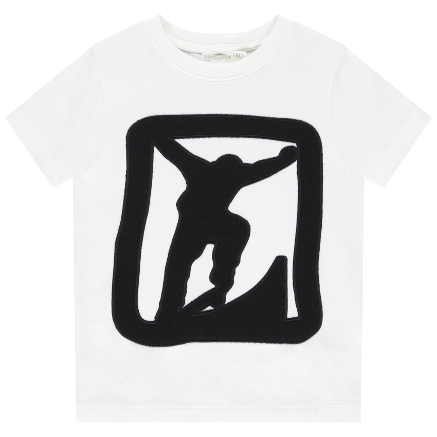 Camiseta de manga corta con parche para niño 