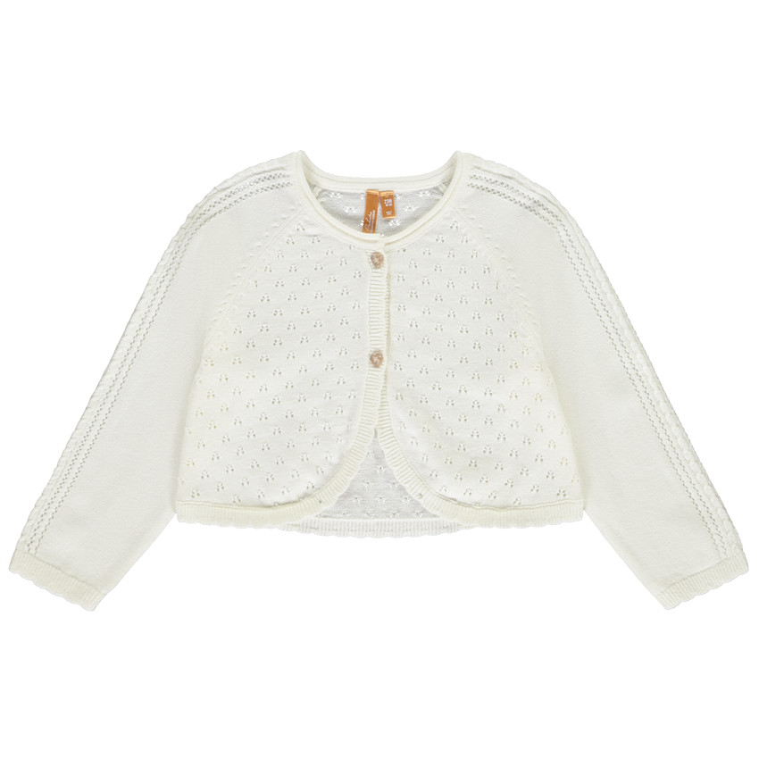 Gilet de manga larga de punto fantasía para niña 