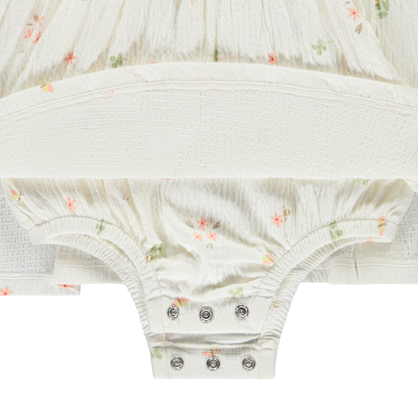 Vestido body efecto 2 en 1 con mangas cortas de fantasía para niña 