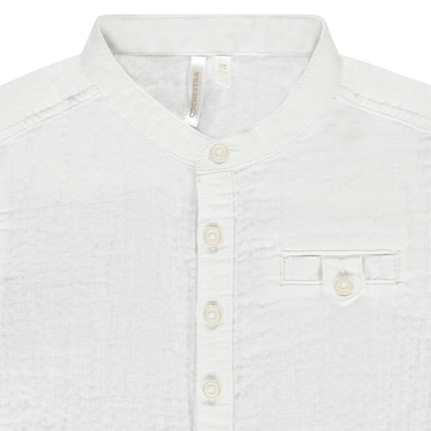 Chemise de manga corta con cuello tunecino para bebé niño 