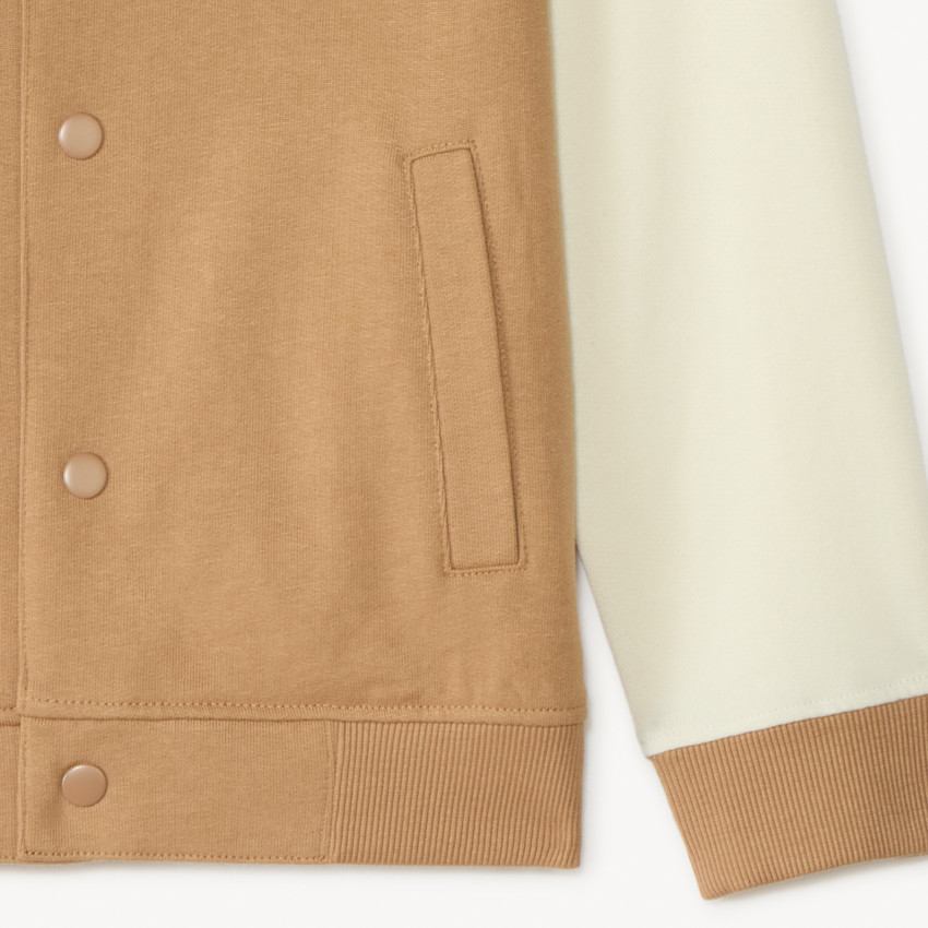 Chaqueta teddy de felpa con parches de bucle para niño 