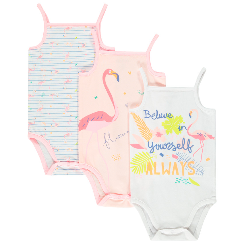 Pack de 3 bodies débardeurs estampados tropicales para bebé niña  Additional Pack de 3 bodies débardeurs estampados tropicales para bebé niña