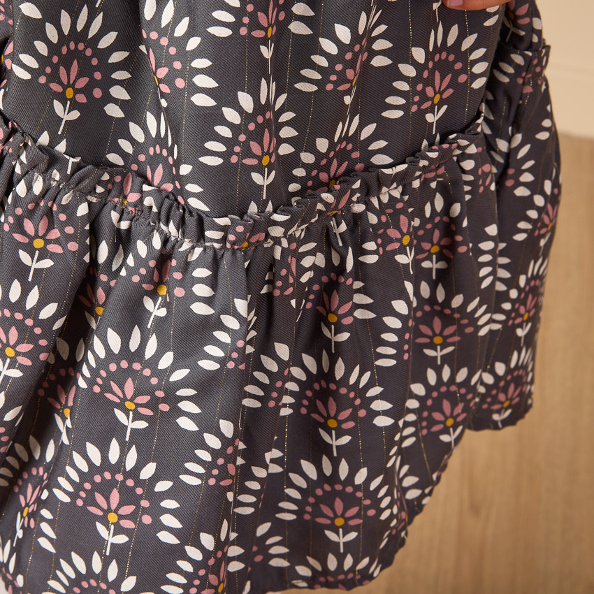 Vestido de manga larga con estampado fantasía para niña 