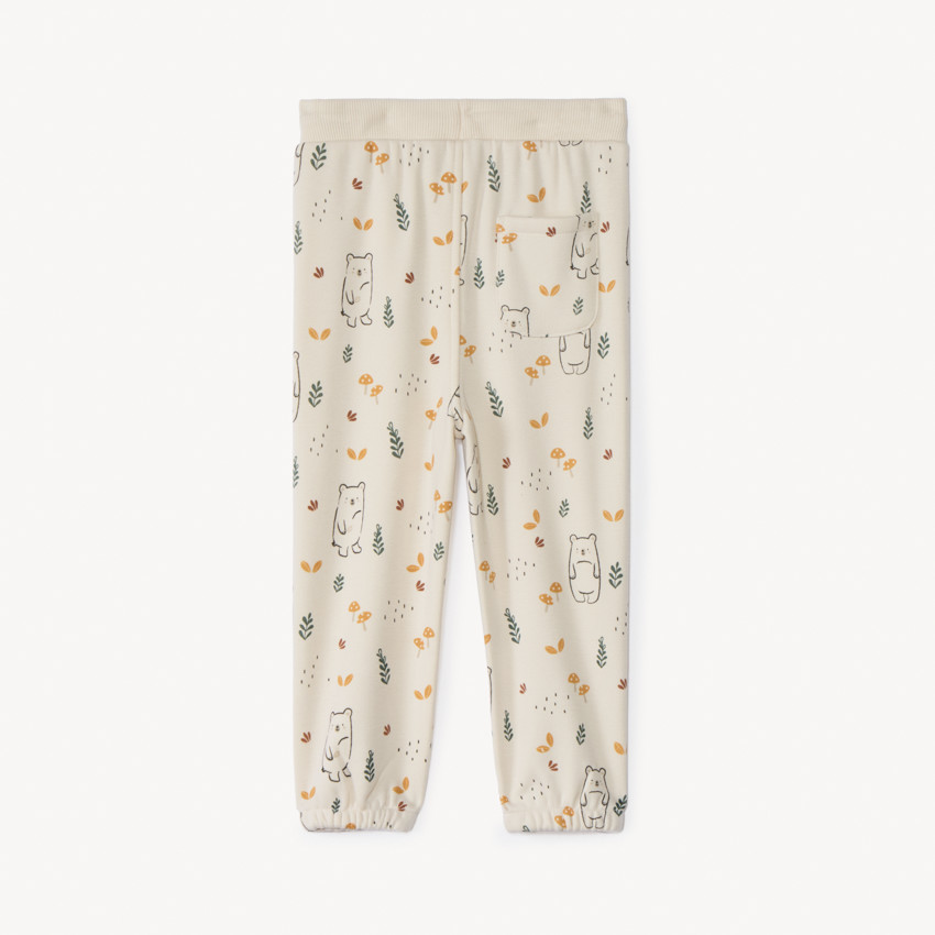 Pantalón de chándal de felpa con estampado de naturaleza para bebé niño. 