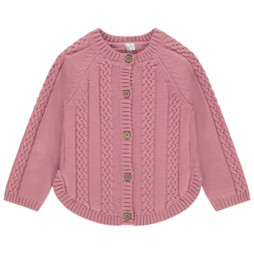 Poncho de punto trenzado para bebé niña 