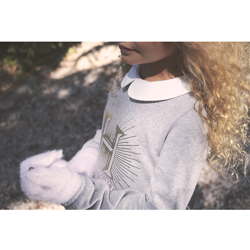 Guantes de punto con pelo niña 