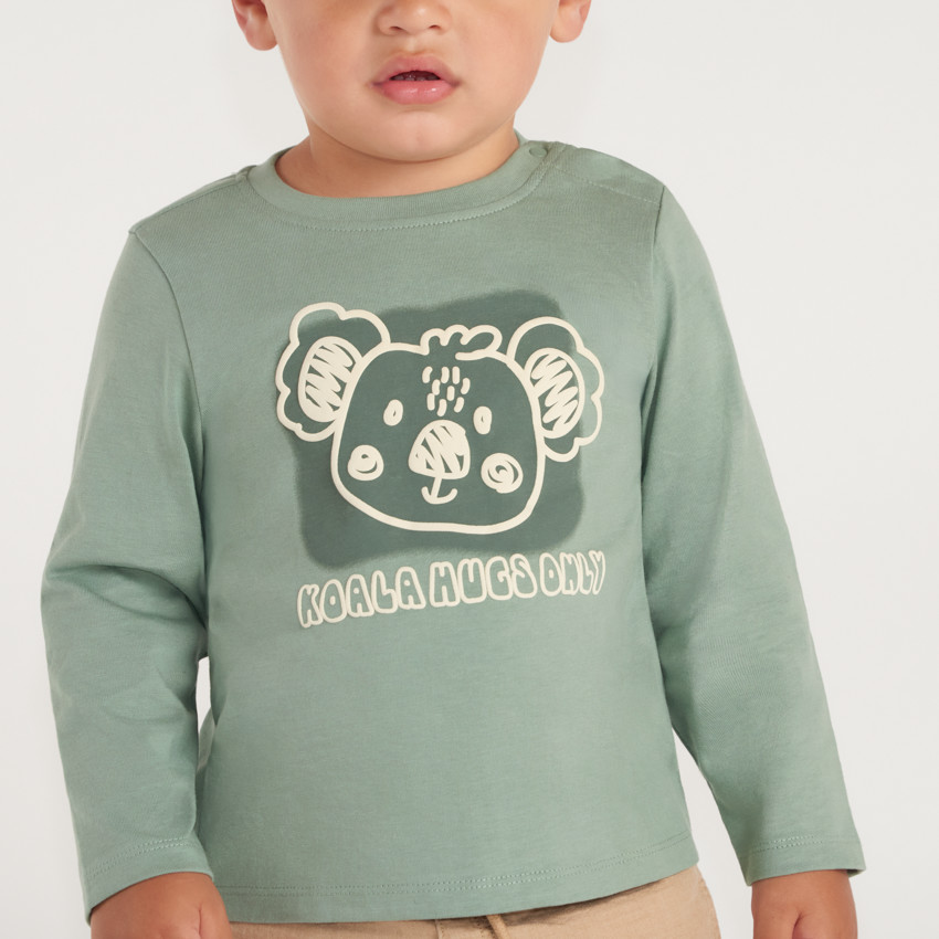 Camiseta de manga larga con estampado de koala para bebé niño 