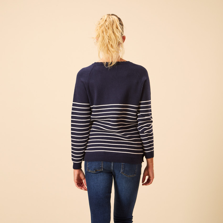 Jersey de lactancia de punto con rayas estilo marinero 