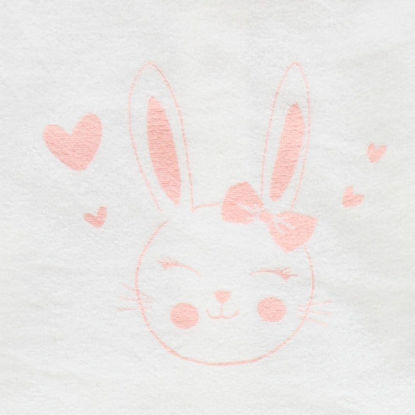 Pelele de terciopelo con estampado de conejito y corazones para bebé niña  Additional Pelele de terciopelo con estampado de conejito y corazones para bebé niña