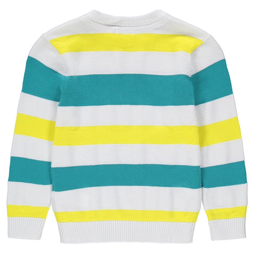 Jersey de punto de fantasía con rayas en contraste 