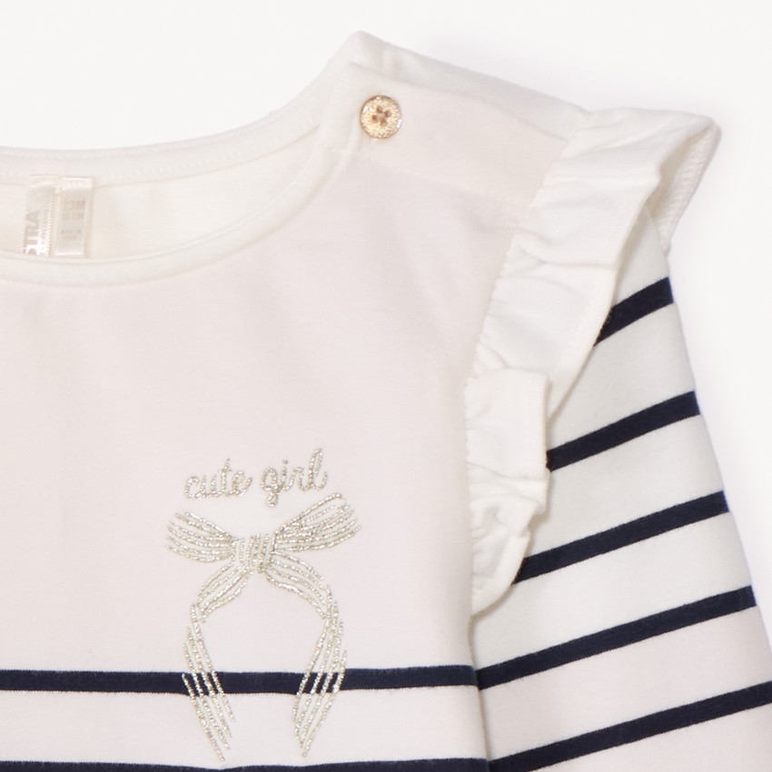 Marinera de felpa con volantes para niña 