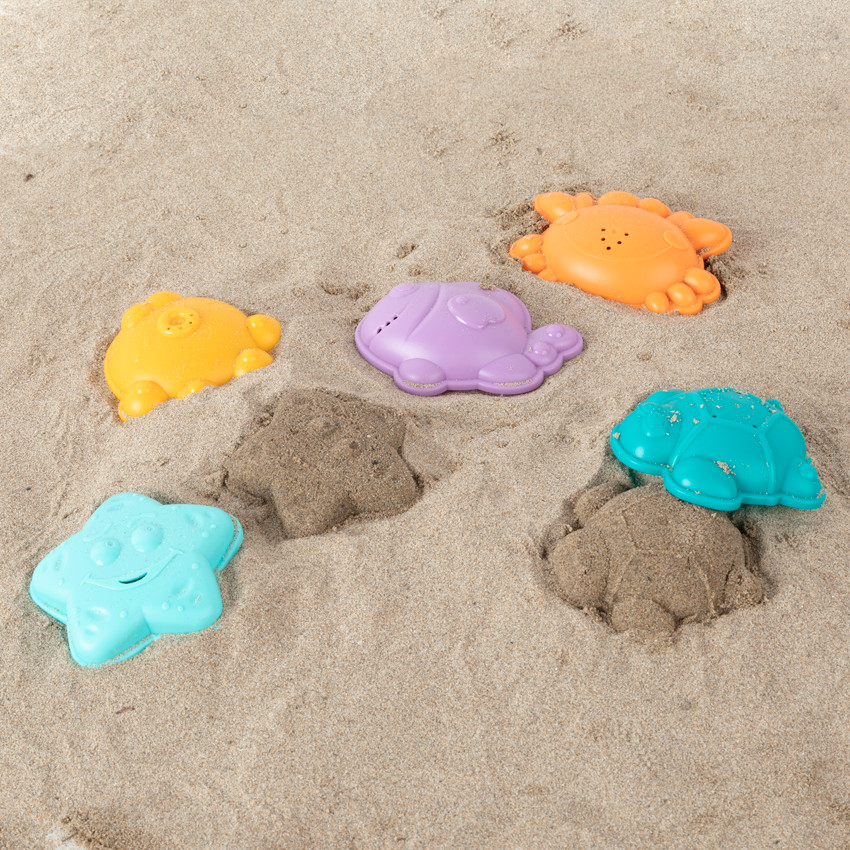 Juguete de baño 5 moldes de animalitos y red 