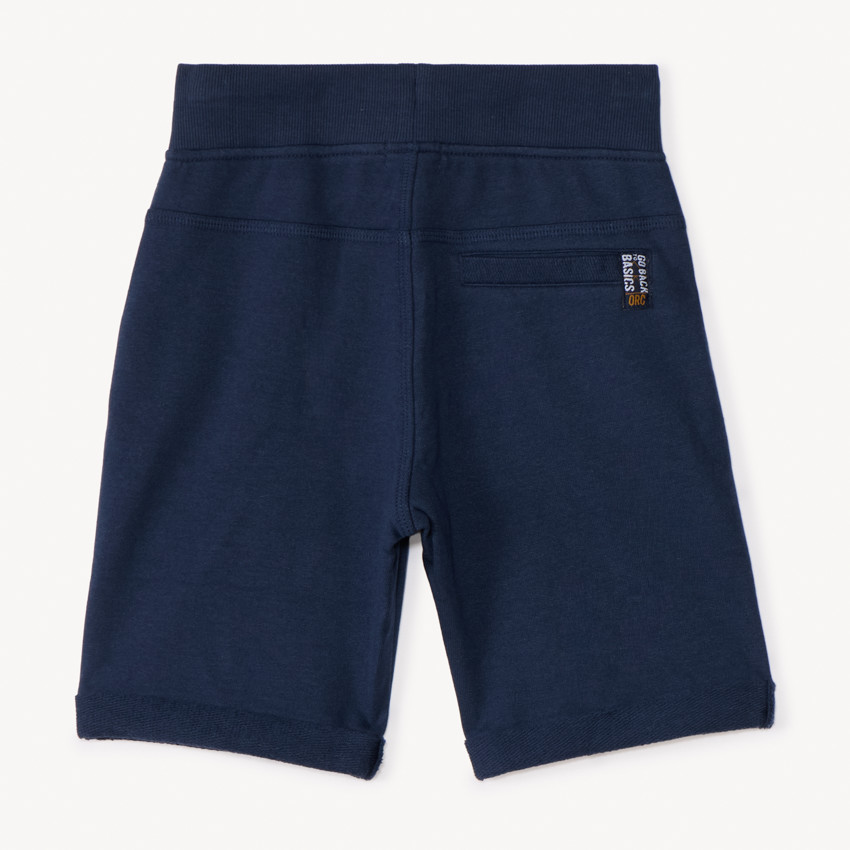 Bermudas de felpa unicolor con cintura elástica para niño 