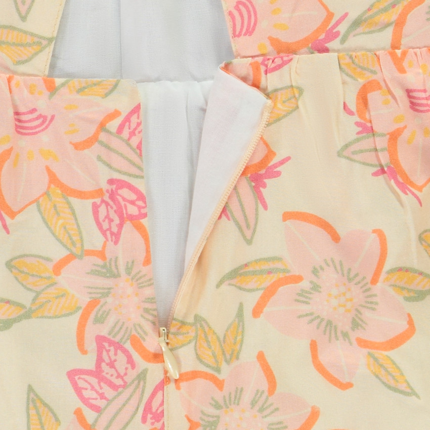 Combishort con cuello retorcido estampado floral para niña 