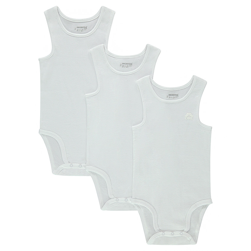Pack de 3 bodies sin mangas lisos para bebé niño 