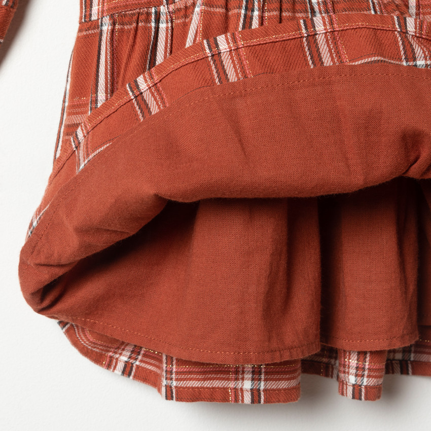 Vestido de manga larga de cuadros 