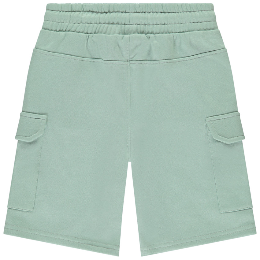 Bermuda de felpa lisa con bolsillos estilo cargo para niño 