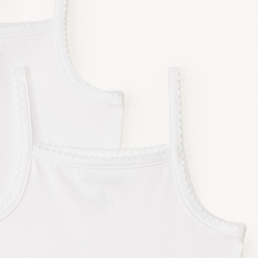 Pack de 3 bodies con tirantes blancos para bebé niña 