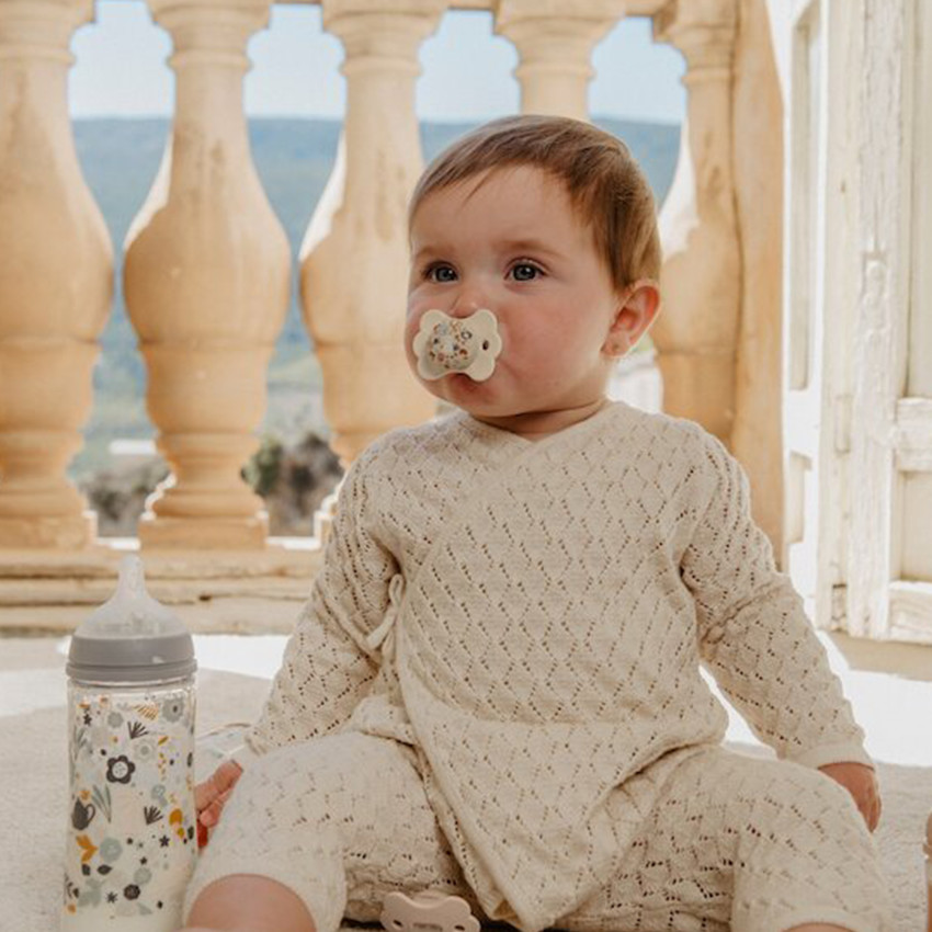 Chupete fisiológico con tetina de silicona SX Pro 0-6M Wonderland beige 