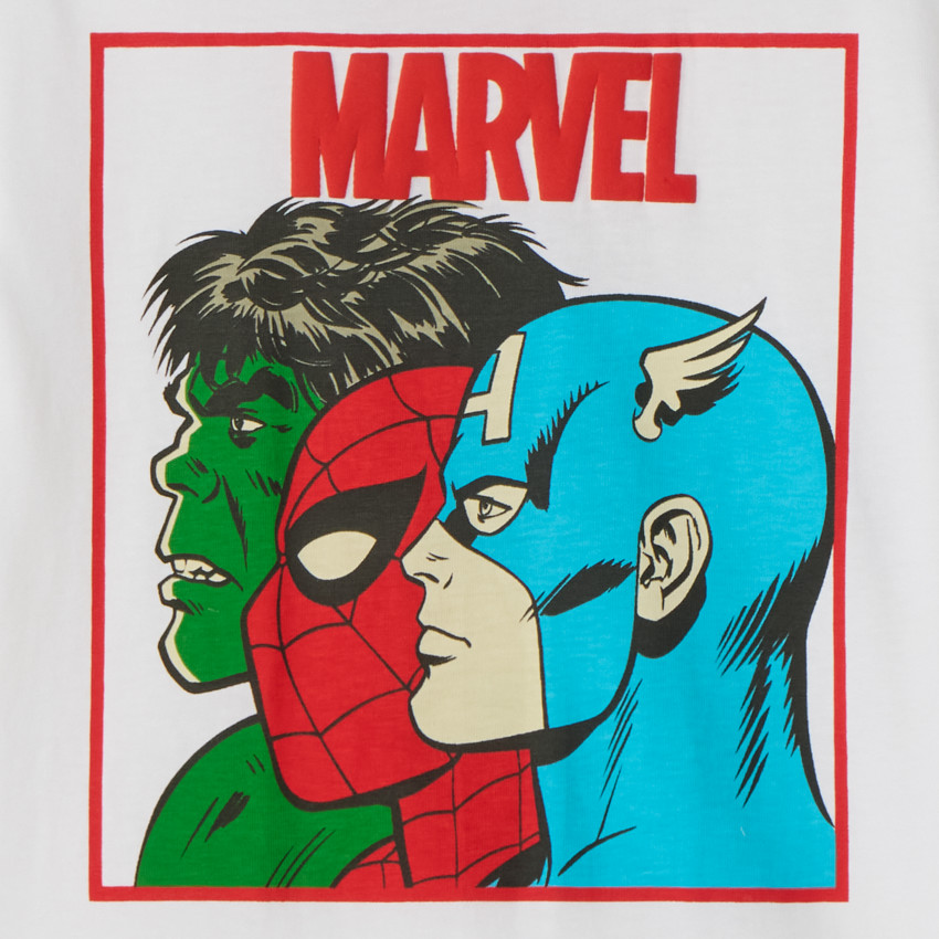 Camiseta de manga corta con estampado de Héroes Marvel para niño 