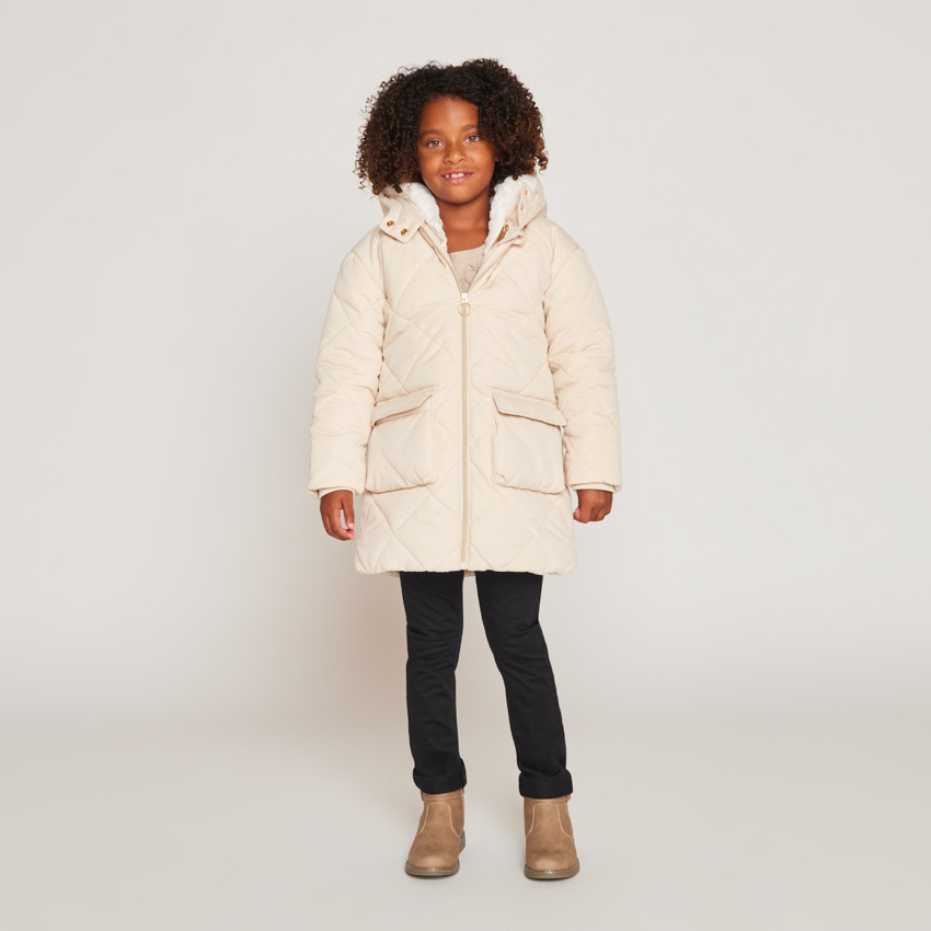 Chaqueta de twill y sherpa de manga larga + chaleco para niña 