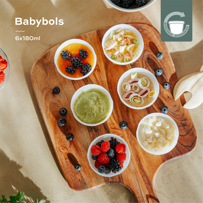 Lot de 6 pots de conservation Babybols Biosources - 180 ml 