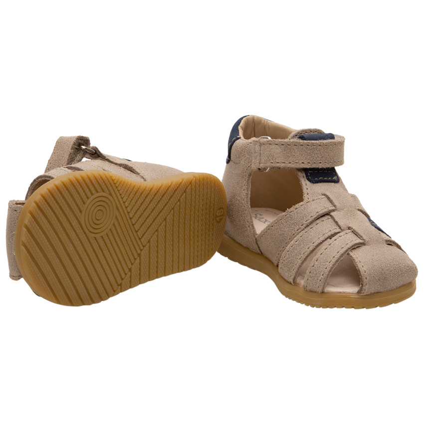 Sandalias de cuero altas con paneles contrastantes 