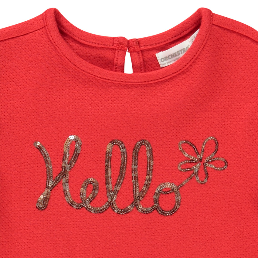 Sweat bi-matière effet 2 en 1 en molleton pour fille Main Sweat bi-matière effet 2 en 1 en molleton pour fille