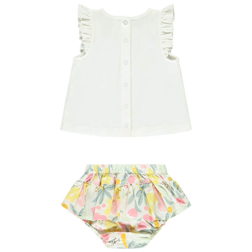 Conjunto de 2 piezas con bloomer efecto 2 en 1 para bebé niña 