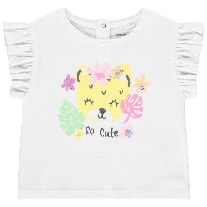 Camiseta de manga corta con estampado de leopardo para bebé niña 