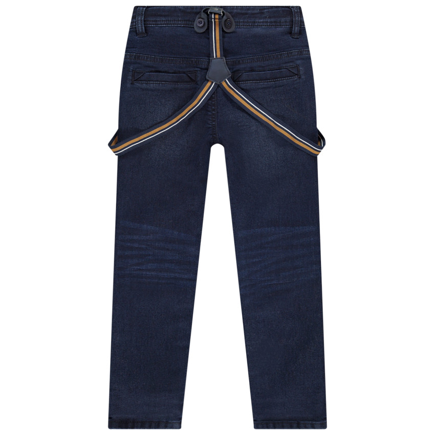 Pantalones vaqueros slim denim con tirantes para niño 