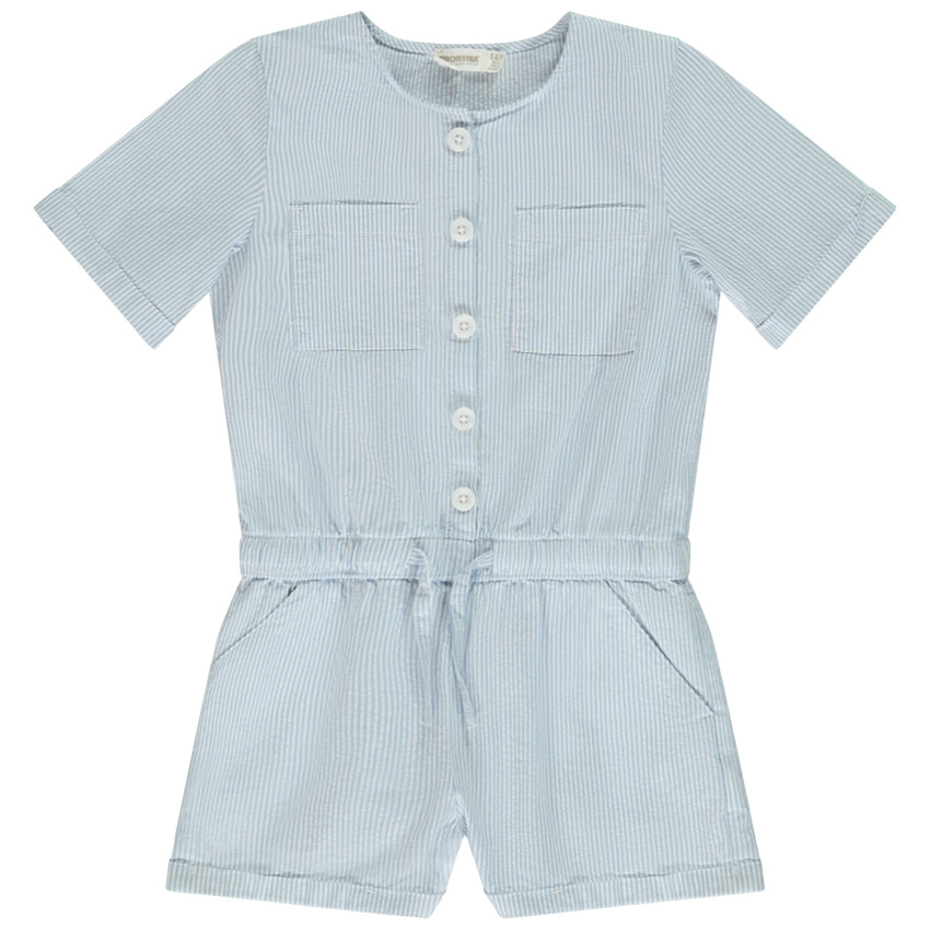 Combishort en seersucker rayado para niña 