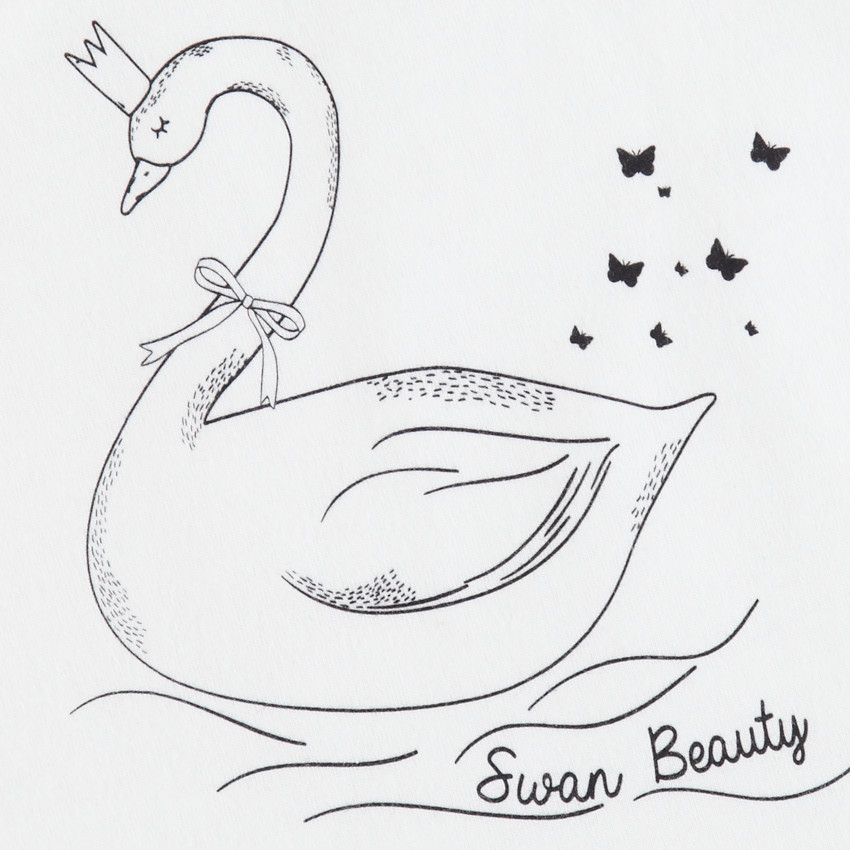 Conjunto de tirantes con estampado de cisne y short amarillo 