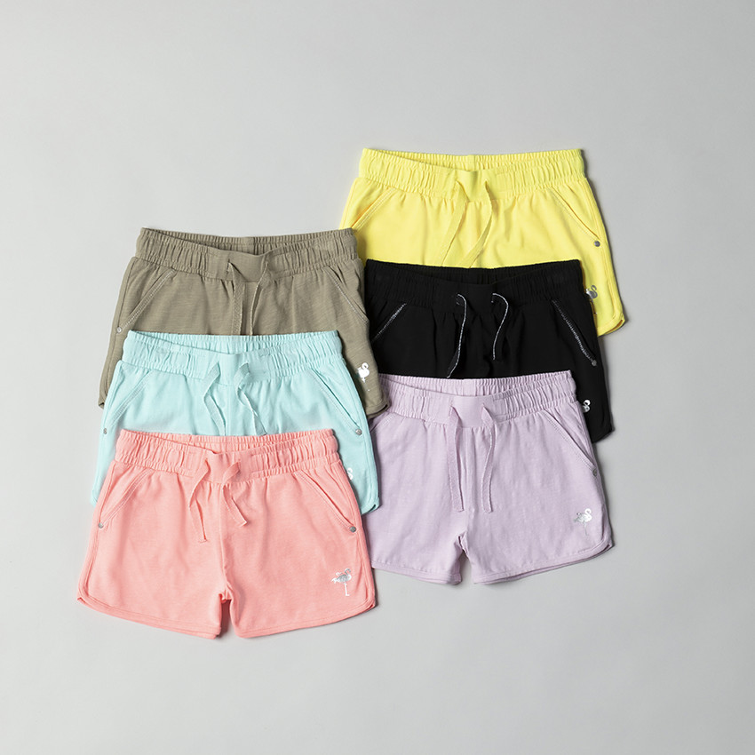 Short de punto con estampado de flamenco para niña 